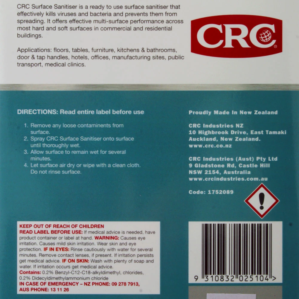CRC Surface Sanitiser 5L 4 CRC Surface Sanitiser 5L - Image 2