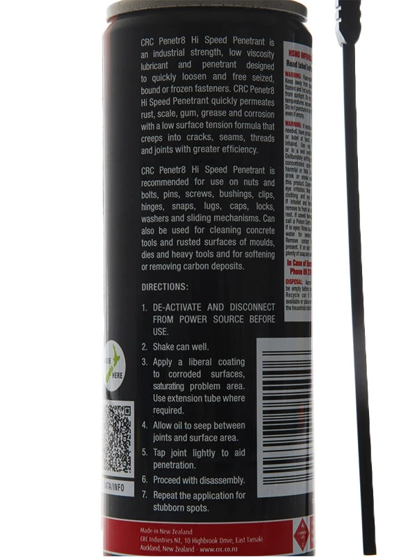 CRC Penetr8 Hi-Speed Penetrant Aerosol 210ml 4 CRC Penetr8 Hi-Speed Penetrant Aerosol 210ml - Image 2